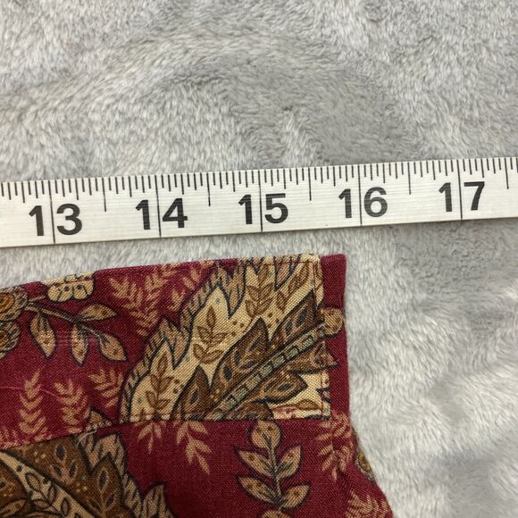 Vintage 90s Koret Midi Skirt Womens 14 Burgundy Paisley Button Up Cottagecore - Picture 8 of 10